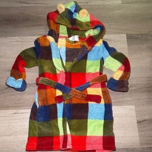 GAP Kids Multicolor Plaid Hooded Robe Size : 3T